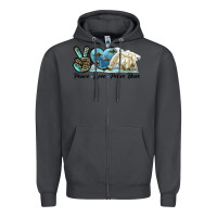 Smoke peace love polar bear Zipper Hoodie - LillyAllenDesigns