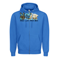 True Royal peace love polar bear Zipper Hoodie - LillyAllenDesigns