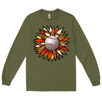 Army Green Baseball Sunflower Long Sleeve Tee - Jasminsmagicworld