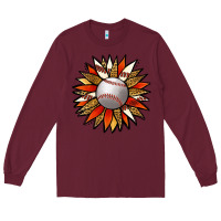 Burgundy Baseball Sunflower Long Sleeve Tee - Jasminsmagicworld