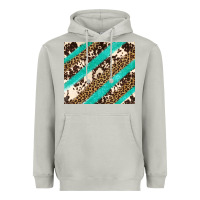 Moon Dust turquoise glitter leopard and cowhide Heavyweight Hoodie - Artiststas