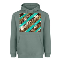 Sage turquoise glitter leopard and cowhide Heavyweight Hoodie - Artiststas