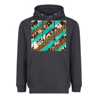 Smoke turquoise glitter leopard and cowhide Heavyweight Hoodie - Artiststas