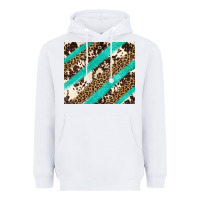 White turquoise glitter leopard and cowhide Heavyweight Hoodie - Artiststas