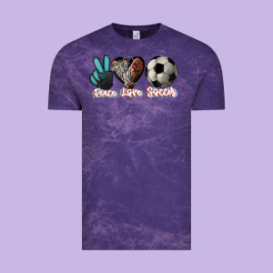 Peace Love Soccer Vintage Tee Designed By Howdyjamesfarm