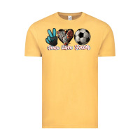 Vintage Mustard Peace love Soccer Vintage Tee - HowdyJamesFarm