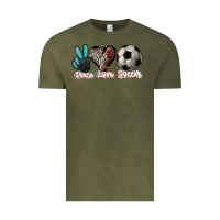 Vintage Olive Peace love Soccer Vintage Tee - HowdyJamesFarm