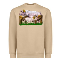 Mom With White Chester Pig And Baby Pig Heavyweight Sweatshirt | Teevron