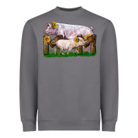 Storm Mom With White Chester Pig And Baby Pig Heavyweight Sweatshirt - LillyAllenDesigns