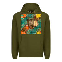 Army Green fall boot seamless pattern Premium Hoodie - BundleAndBundleShop