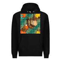 Black fall boot seamless pattern Premium Hoodie - BundleAndBundleShop
