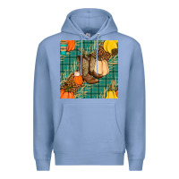 Colony Blue fall boot seamless pattern Premium Hoodie - BundleAndBundleShop
