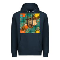 Navy fall boot seamless pattern Premium Hoodie - BundleAndBundleShop