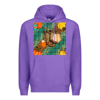 Purple fall boot seamless pattern Premium Hoodie - BundleAndBundleShop