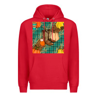 Red fall boot seamless pattern Premium Hoodie - BundleAndBundleShop