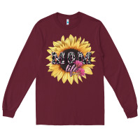 Burgundy Mom life sunflower mother's day Long Sleeve Tee - HowdyJamesFarm