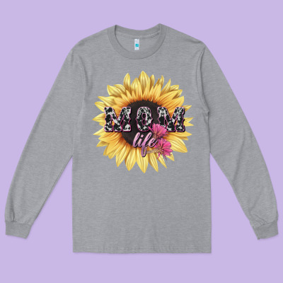 Mom Life Sunflower Mother's Day Long Sleeve Tee Designed By Howdyjamesfarm