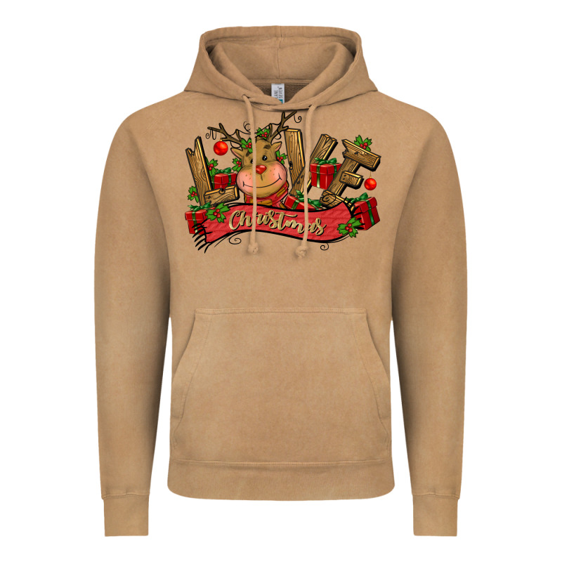 Love Christmas Reindeer Vintage Hoodie by CowGirlArtShop | Teevron
