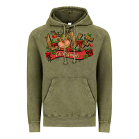 Vintage Olive love christmas reindeer Vintage Hoodie - CowGirlArtShop