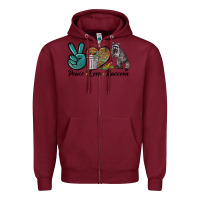 Burgundy Peace love raccoon Zipper Hoodie - LillyAllenDesigns