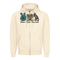 Sandshell Peace love raccoon Zipper Hoodie - LillyAllenDesigns