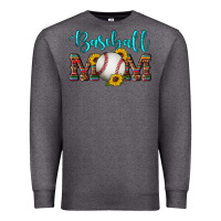 Charcoal Heather western leopard serape wooden sunflowers  turquoise glitter mom baseba Premium Sweatshirt - Artiststas