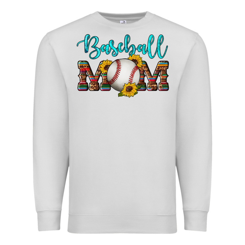 Western Leopard Serape Wooden Sunflowers  Turquoise Glitter Mom Baseba Premium Sweatshirt by Artiststas | Teevron
