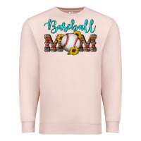 Pale Pink western leopard serape wooden sunflowers  turquoise glitter mom baseba Premium Sweatshirt - Artiststas