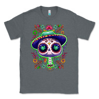 Charcoal Heather Mexican Day of dead sugar skull Classic Tee - NancyCooperArtShop