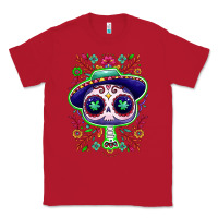 Red Mexican Day of dead sugar skull Classic Tee - NancyCooperArtShop