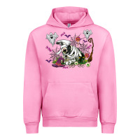 Fuchsia Pink halloween cow and ghosts Urban Hoodie - AdoDesignShop
