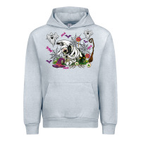 Heather Grey halloween cow and ghosts Urban Hoodie - AdoDesignShop