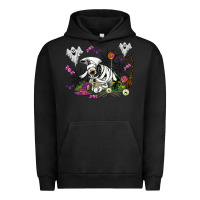 Pigment Black halloween cow and ghosts Urban Hoodie - AdoDesignShop