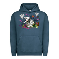 Pigment Midnight Navy halloween cow and ghosts Urban Hoodie - AdoDesignShop