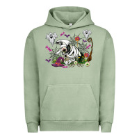Pigment Oil Green halloween cow and ghosts Urban Hoodie - AdoDesignShop