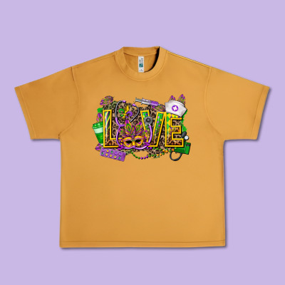Mardi Gras Love Nurse Urban Heavy Tee Designed By Cowgirlartshop