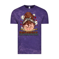 Cloud Purple Messy bun Baseball Vintage Tee - HowdyJamesFarm