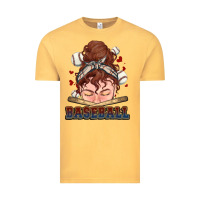Vintage Mustard Messy bun Baseball Vintage Tee - HowdyJamesFarm