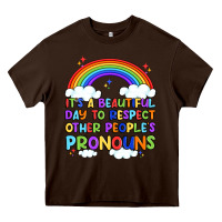 Chocolate Brown it's a beautiful day to respect other people's pro Heavy Core Tee - Artiststas
