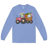 Colony Blue Easter bunny tractor Long Sleeve Tee - CowGirlArtShop