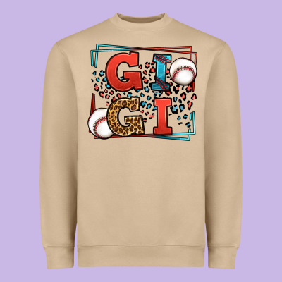 Baseball Gigi Leopard Frame Heavyweight Sweatshirt Designed By Lillyallendesigns