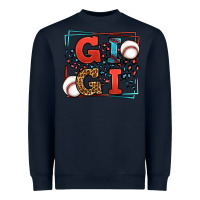 Navy Baseball gigi leopard frame Heavyweight Sweatshirt - LillyAllenDesigns