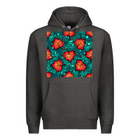 Charcoal Heather fall leaves seamless pattern Premium Hoodie - BundleAndBundleShop
