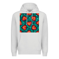 Dove Grey fall leaves seamless pattern Premium Hoodie - BundleAndBundleShop