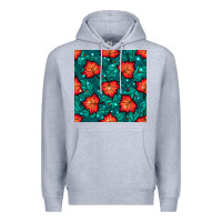 Heather Grey fall leaves seamless pattern Premium Hoodie - BundleAndBundleShop
