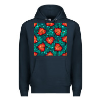 Navy fall leaves seamless pattern Premium Hoodie - BundleAndBundleShop