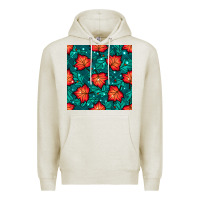 Oatmeal Heather fall leaves seamless pattern Premium Hoodie - BundleAndBundleShop