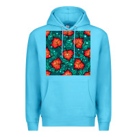Ocean Blue fall leaves seamless pattern Premium Hoodie - BundleAndBundleShop