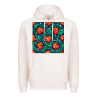 Pale Pink fall leaves seamless pattern Premium Hoodie - BundleAndBundleShop