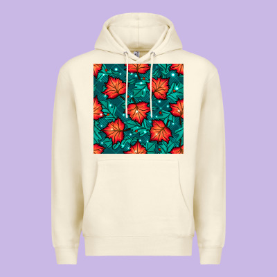 Fall Leaves Seamless Pattern Premium Hoodie Designed By Bundleandbundleshop
